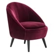 Elle Decor Nico Velvet Accent Chair and Ottoman Set Merlot Red