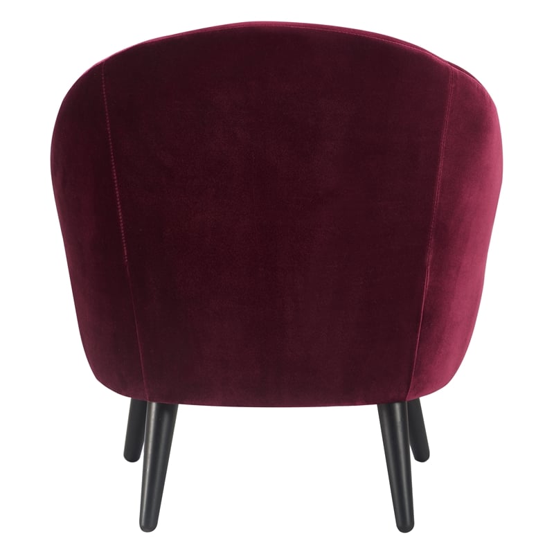 Elle Decor Nico Velvet Accent Chair and Ottoman Set Merlot Red