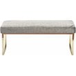 Elle Decor Giselle Chic Gold Bench Faux Fur