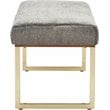 Elle Decor Giselle Chic Gold Bench Faux Fur