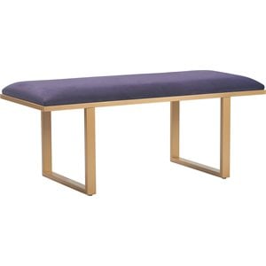 Elle Decor Remi Velvet Upholstered Bench Violet Purple