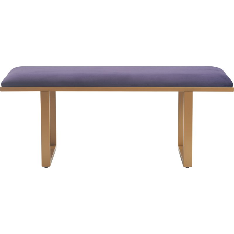 Elle Decor Remi Velvet Upholstered Bench Violet Purple