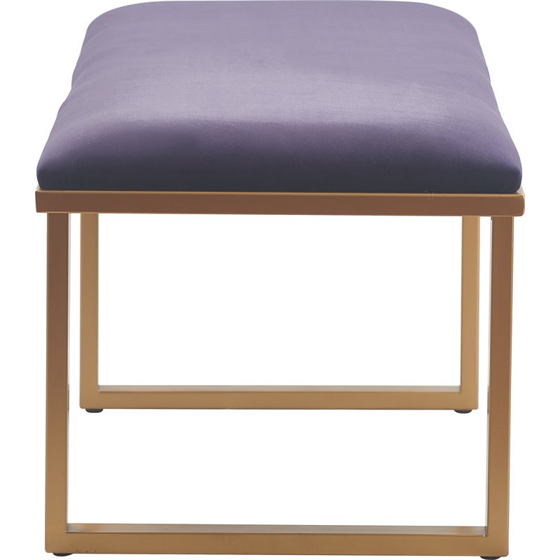 Elle Decor Remi Velvet Upholstered Bench Violet Purple