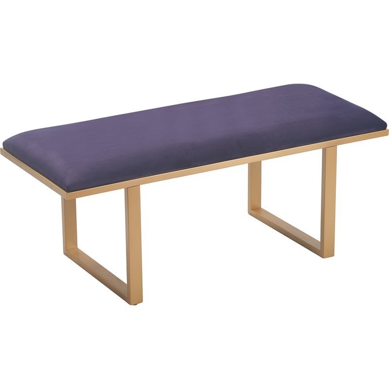 Elle Decor Remi Velvet Upholstered Bench Violet Purple