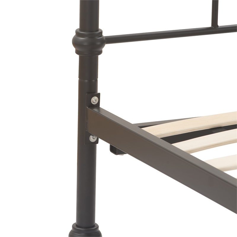 Elle Decor Renaud Parisian Metal Queen Bed Frame in Black