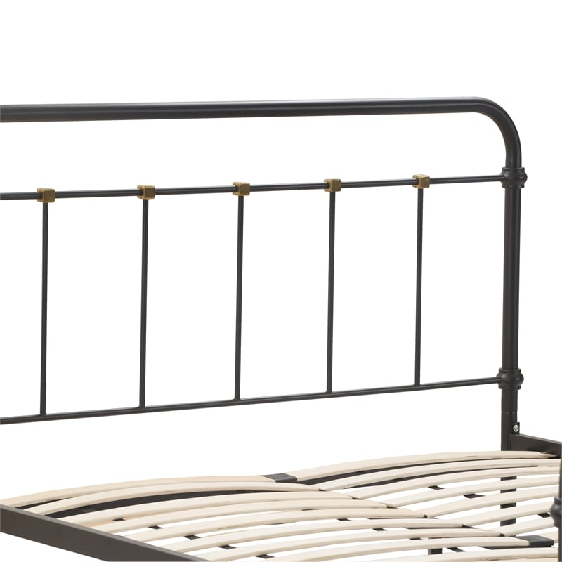 Elle Decor Renaud Parisian Metal Queen Bed Frame in Black