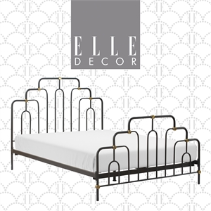 Elle Decor Astrid Queen Size Bed Black and Brass