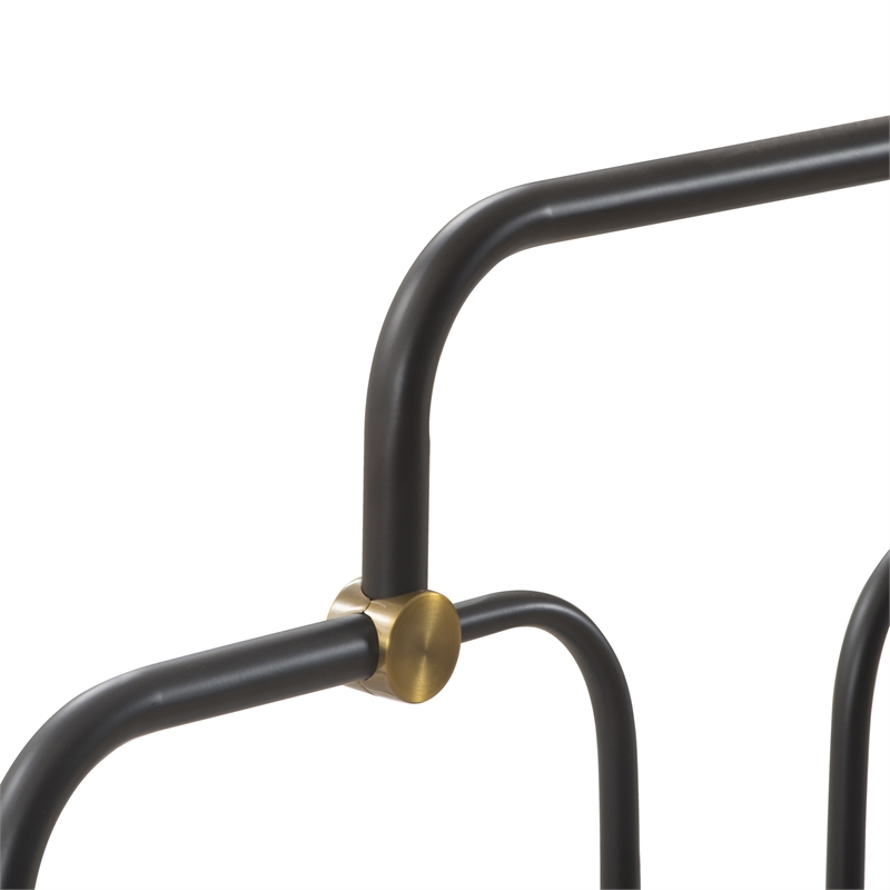 Elle Decor Astrid Queen Size Bed Black and Brass