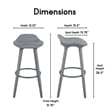 Elle Decor Caroline Bar Stool Inspiration Grey
