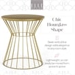 Elle Decor Lulu Modern Hourglass End Table with Metal Top for Bedroom Gold