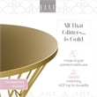 Elle Decor Lulu Modern Hourglass End Table with Metal Top for Bedroom Gold