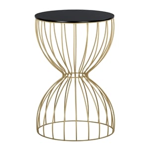 Elle Decor Cami Accent Table French Black and Gold