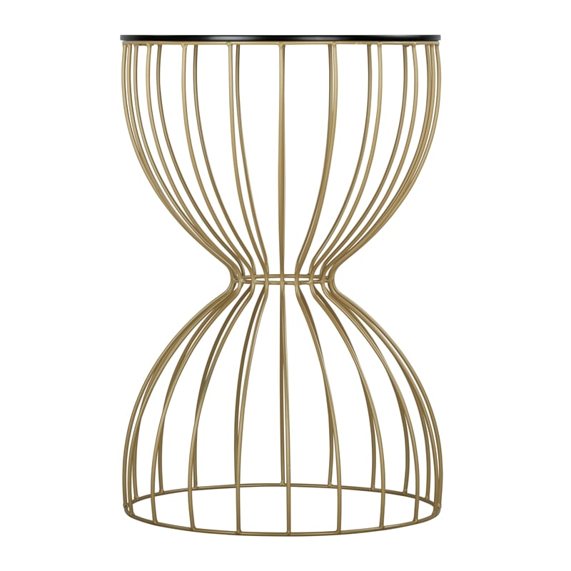 Elle Decor Cami Accent Table French Black and Gold