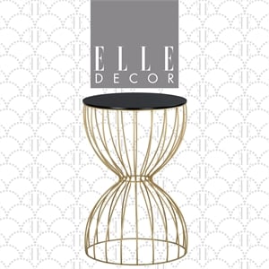Elle Decor Cami Accent Table French Black and Gold