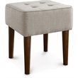 Elle Decor Aria Square Tufted Stool French Dove