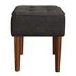 Elle Decor Aria Square Tufted Stool Charcoal Gray