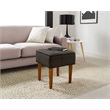 Elle Decor Aria Square Tufted Stool Charcoal Gray