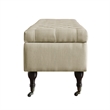Elle Decor Collette Tufted Storage Bench Cream