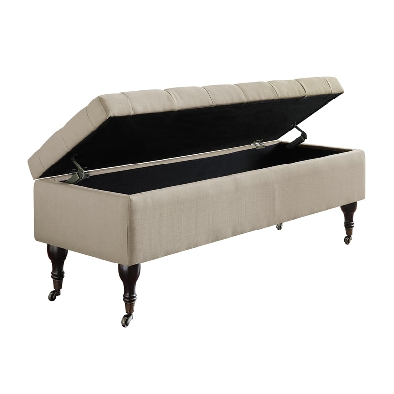 Elle Decor Collette Tufted Storage Bench Cream