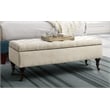 Elle Decor Collette Tufted Storage Bench Cream