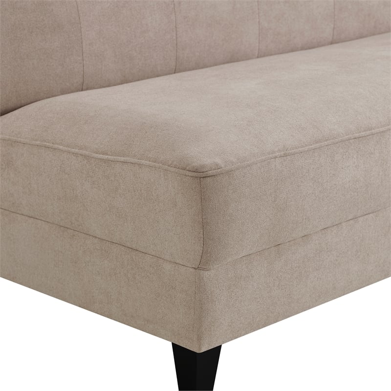 Elle Decor Yvonne Mid-Century Upholstered Sofa - French Ivory