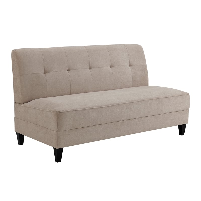 Elle Decor Yvonne Mid-Century Upholstered Sofa - French Ivory