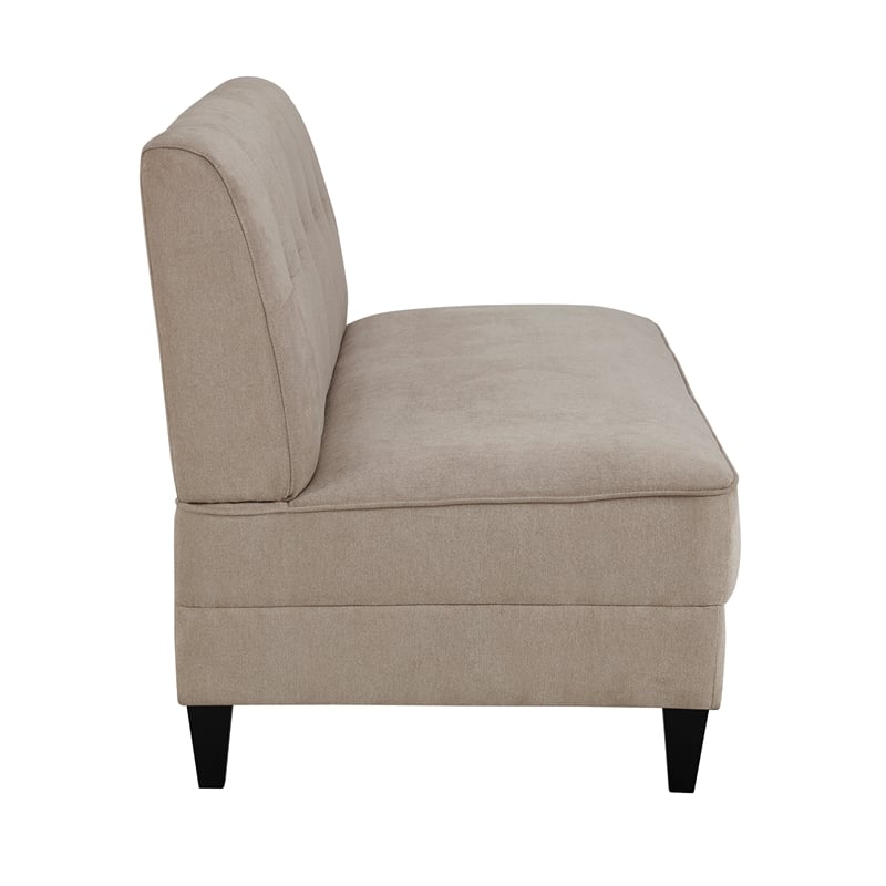 Elle Decor Yvonne Mid-Century Upholstered Sofa - French Ivory