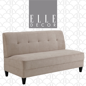 Elle Decor Yvonne Mid-Century Upholstered Sofa - French Ivory