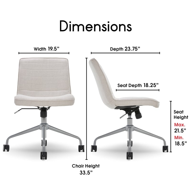 Elle Decor Adelaide Office Chair Off White