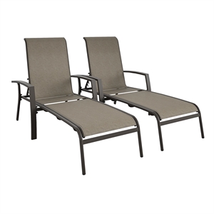 cosco outdoor serene ridge aluminum patio chaise lounge (set of 2)