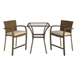 Cosco Outdoor Lakewood Ranch Steel Wicker High Top Patio Bistro Set