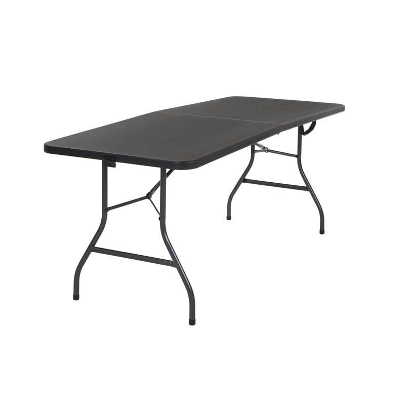 Cosco 6' Centerfold Blow Molded Folding Table in Black