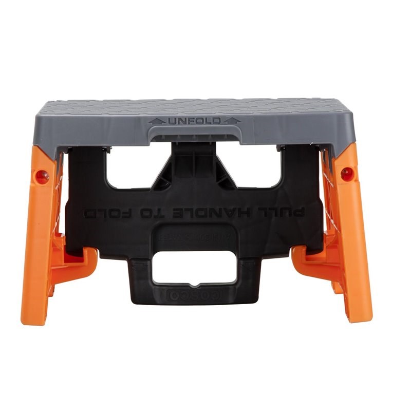 COSCO Type1A Molded Folding Step Stool in Orange and Gray