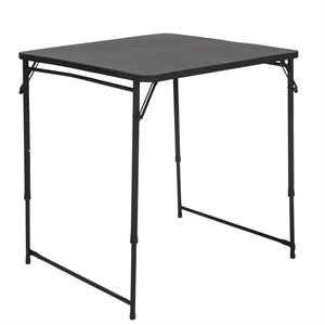 34'' Square Height Adjustable Folding Table in Black