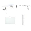 COSCO Deluxe 8' x 30'' Fold-in-Half Blow Molded Folding Table in White