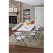COSCO Deluxe 8' x 30'' Fold-in-Half Blow Molded Folding Table in White