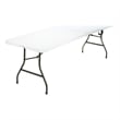 COSCO Deluxe 8' x 30'' Fold-in-Half Blow Molded Folding Table in White
