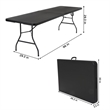 COSCO Deluxe 8' x 30'' Fold-in-Half Blow Molded Folding Table in Black