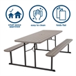 COSCO Folding Picnic Table with Bench in Gray