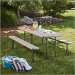 COSCO Folding Picnic Table with Bench in Gray