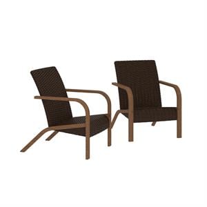 cosco outdoor living smartwick 2-pack patio lounge chairs in brown