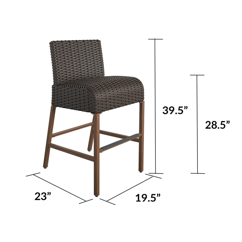 COSCO Outdoor Living SmartWick 2-Pack Patio Bar Stools in Brown