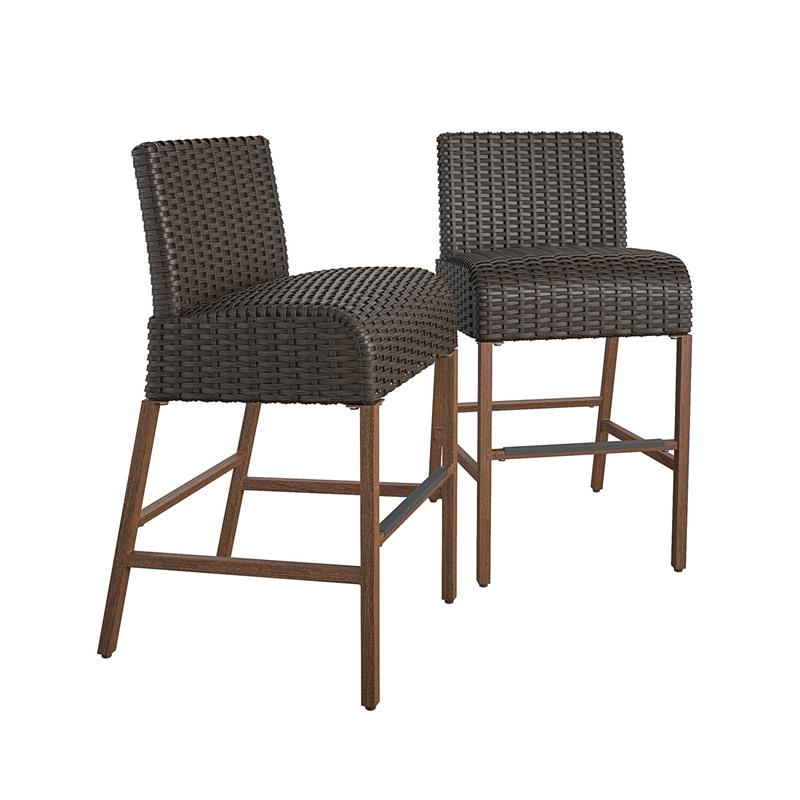 COSCO Outdoor Living SmartWick 2-Pack Patio Bar Stools in Brown