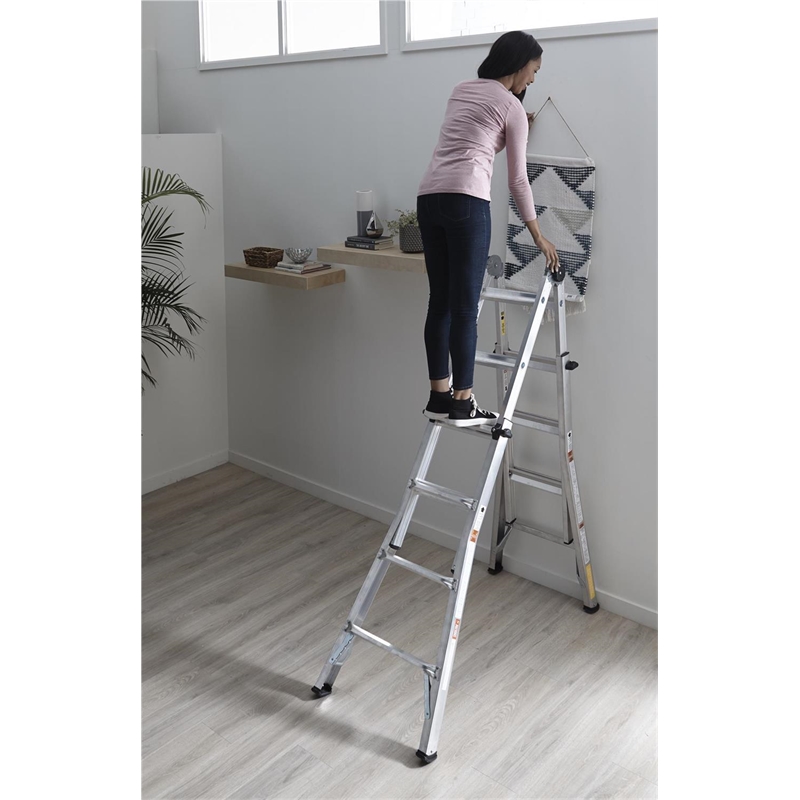 COSCO 18' Max Reach Aluminum Telescoping MultiPosition Ladder Cymax