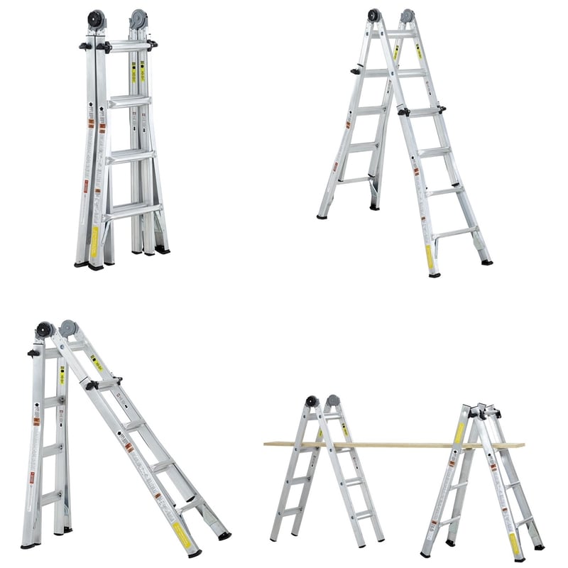 COSCO 18' Max Reach Aluminum Telescoping MultiPosition Ladder Cymax