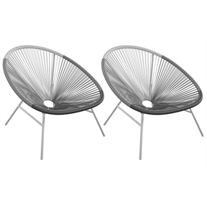 cosmoliving by cosmopolitan avo modern xl lounge chairs (2) in black/white/gray