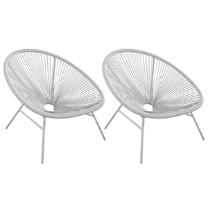 cosmoliving by cosmopolitan avo modern xl lounge chairs (2) in light gray