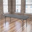 ZOWN Classic 6' Commercial Blow Mold Folding Table in Gray