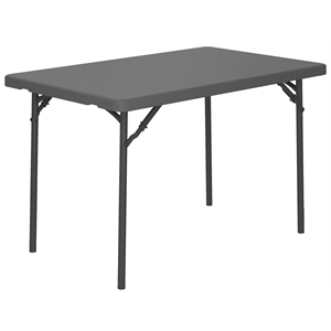 zown classic 4' commercial blow folding table in gray