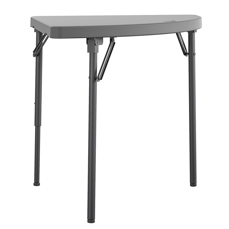 ZOWN Classic Corner Commercial Blow Folding Table in Gray 2-Pack